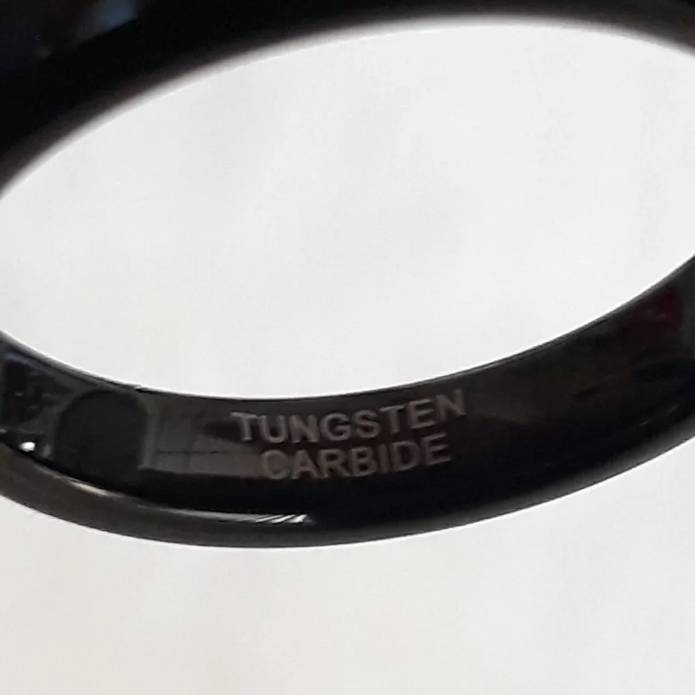 Tungsten Abalone Inlay Polished Comfort Fit Ring 4mm 